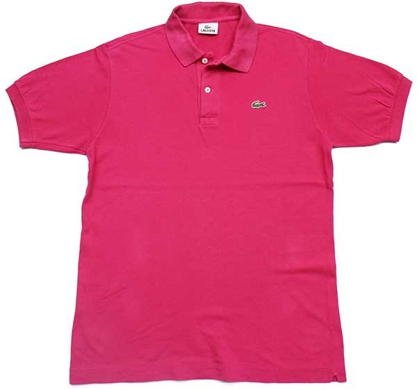 90s LACOSTEラコステ ワンポイント コットン 鹿の子 ポロシャツ 濃 