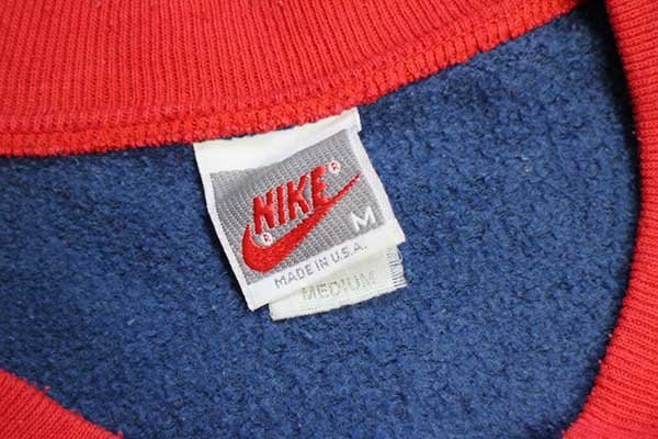 90s USA製 NIKE ロゴ刺繍 スウェットシャツ