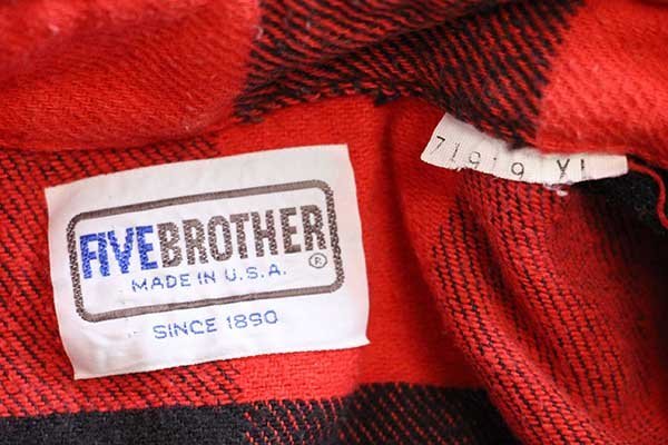 80s USA製 FIVE BROTHERファイブブラザー バッファローチェック