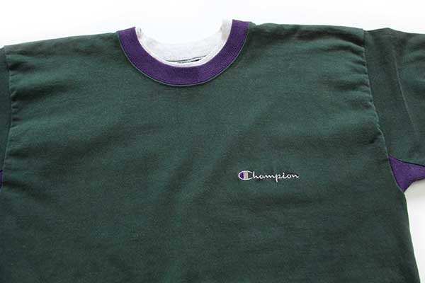 champion チャンピオン　USA製　スウェット　L フェード　緑