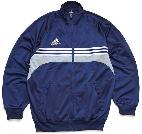 00s adidasアディダス パフォーマンス ロゴ刺繍 ジャージ 紺 L★31 トラックジャケット