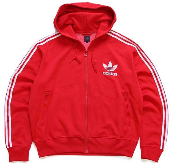 【美品】アディダス adidas トラックジャケット ジャージ トレフォイル 赤