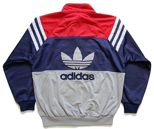 90s adidasアディダス トレフォイル ビッグロゴ マルチカラー 切り替え トラックジャケット L★ジャージ