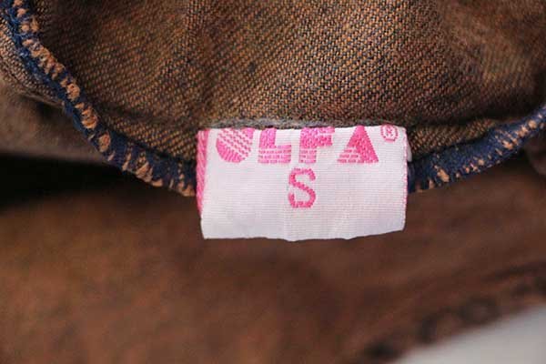 80s ULFA SPORTSWEAR チロリアンテープ カラーデニムシャツ 後