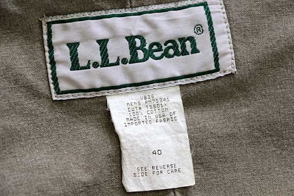 90s USA製 L.L.Bean 2つボタン コットン テーラードジャケット グレー