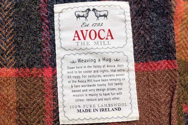 アイルランド製 AVOCA チェック ラムウール ブランケット