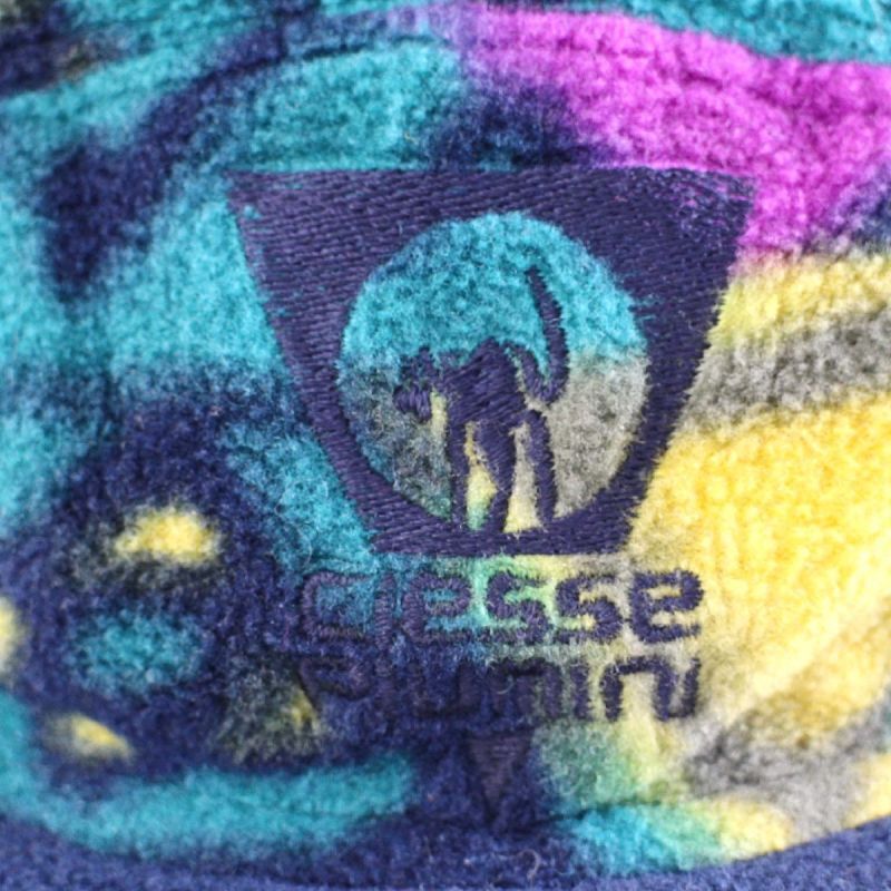 90s ciesse piumini ロゴ刺繍 総柄 耳当て付き POLARTEC