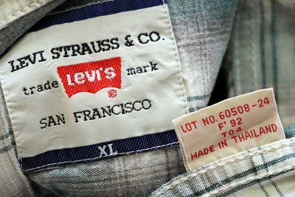 90s Levi'sリーバイス オンブレチェック コットンシャツ XL