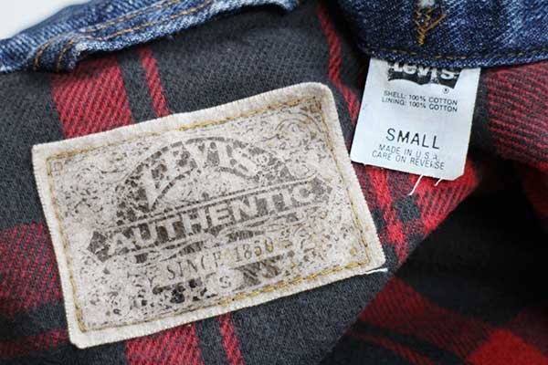 90s USA製 Levi'sリーバイス 70427 チェック ネルライナー