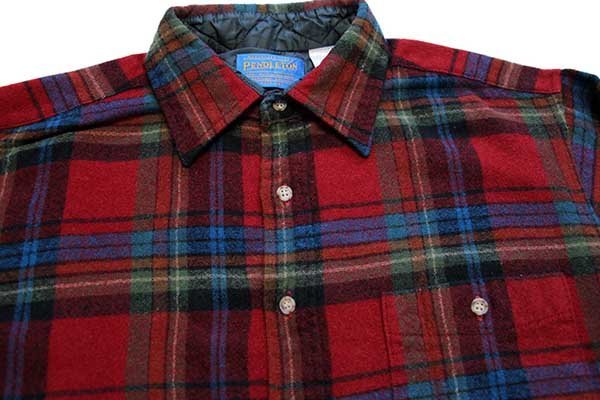 楽天市場】90's USA製 オールド □ ペンドルトン 本革 レザー エルボーパッチ チェック 長袖 ウール シャツ ( 男性 メンズ M ) 古着  90年代 PENDLETON| US古着 中古 ウールシャツ タータンチェック 本革レザー 胸ポケット ポケット付き アメリカ製 長袖シャツ マルチ  