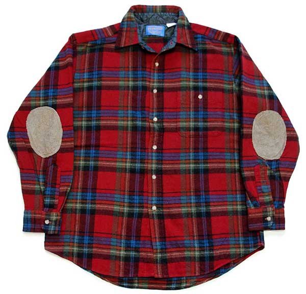 楽天市場】90's USA製 オールド □ ペンドルトン 本革 レザー エルボーパッチ チェック 長袖 ウール シャツ ( 男性 メンズ M ) 古着  90年代 PENDLETON| US古着 中古 ウールシャツ タータンチェック 本革レザー 胸ポケット ポケット付き アメリカ製 長袖シャツ マルチ  