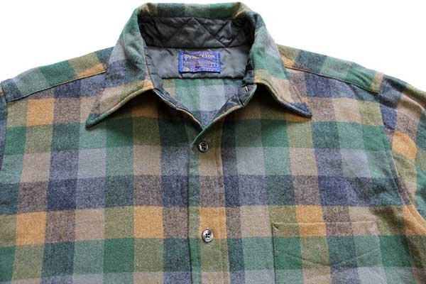 お気にいる 70s USA製 PENDLETONペンドルトン ブロックチェック ウール トップス