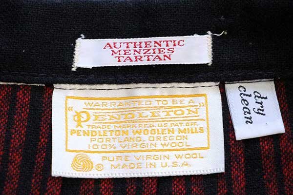 70s USA製 PENDLETONペンドルトン AUTHENTIC MENZIES TARTAN