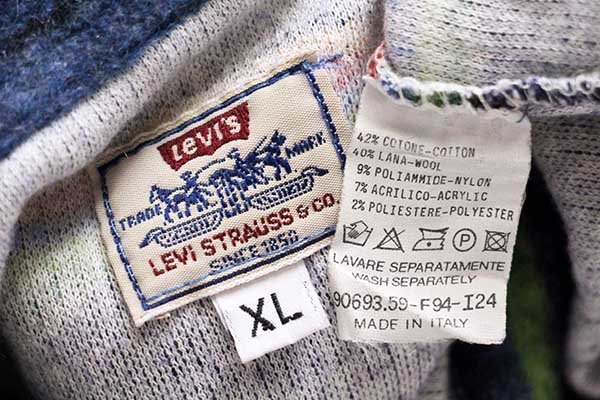 90s イタリア製 Levi'sリーバイス ラグ柄 コットン×ウールシャツ XL ...