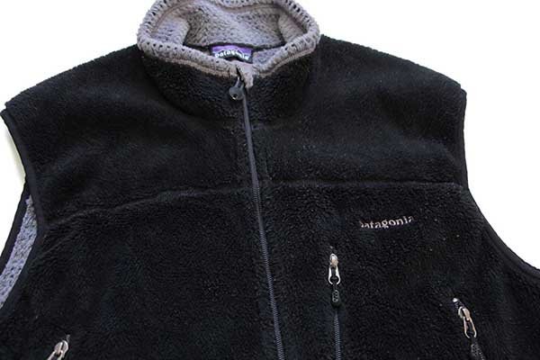 00s USA製 patagoniaパタゴニア R4 POLARTEC フリースベスト 黒 L ...