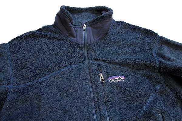 00s USA製 patagoniaパタゴニア R2 POLARTEC フリースジャケット ネイビーグレー M★刺繍ロゴ