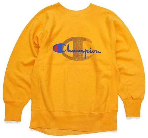 ☆90s Champion リバースウィーブ スウェット イエロー USA製