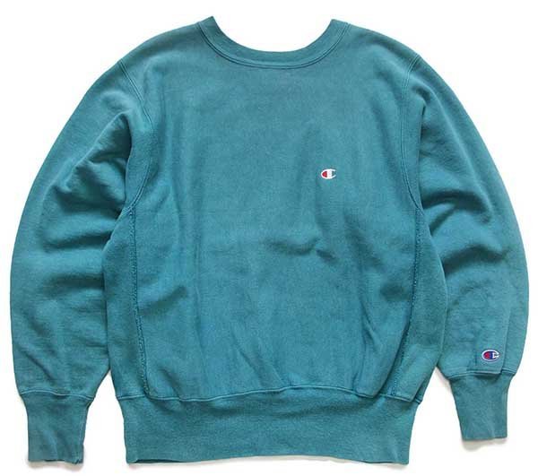 美品 90s USA製 青目エンジ リバースウィーブ M Champion 目付