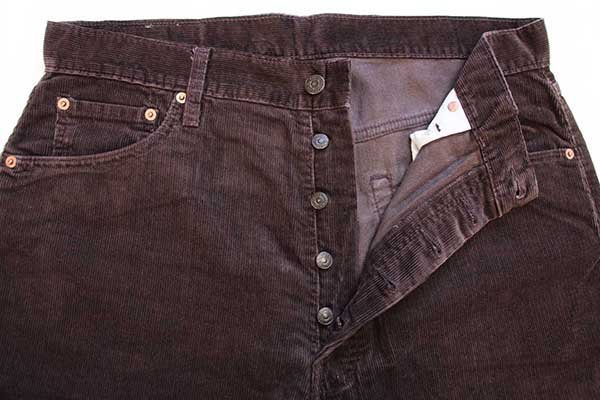 90s Levi'sリーバイス 551 コーデュロイパンツ 焦げ茶 w36☆ユーロ