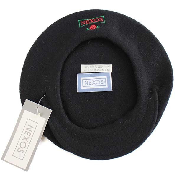 80s イタリア海軍ブラックベレー帽 58cm ウール コカルデ付