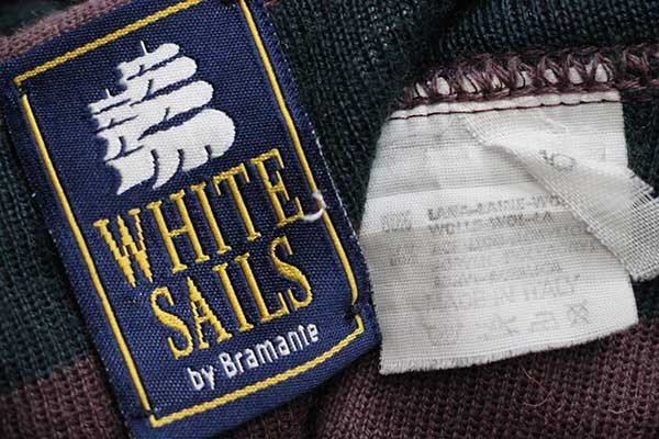 イタリア製 WHITE SAILS by Bramante ロゴ刺繍 マルチボーダー