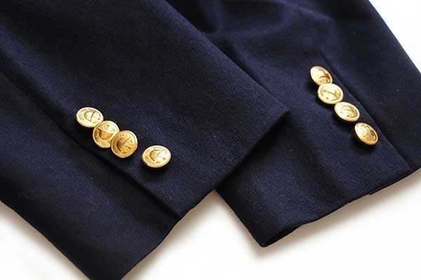 【希少】ポロラルフローレン　金ボタン　刺繍　ネイビー　テーラードジャケット　XL