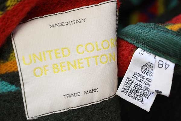 美品 BENETTON ファーコート MADE IN ITALY レトロ