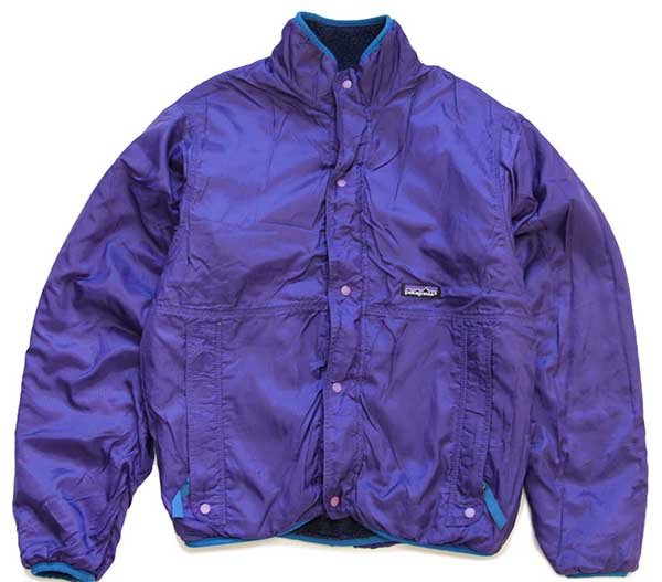 90s USA製 patagoniaパタゴニア グリセード リバーシブル フリースジャケット 紺×紫 S