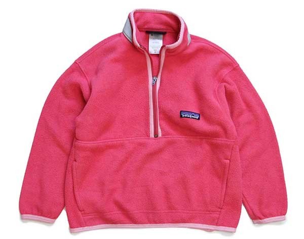 00s patagoniaパタゴニア マースピアル ハーフジップ プルオーバー シンチラフリース ピンク KIDS' XS