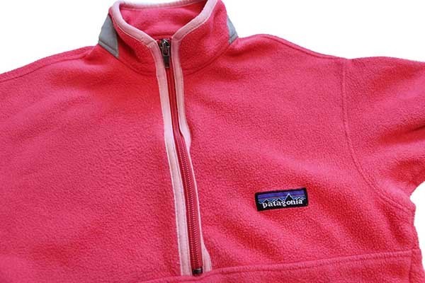 00s patagoniaパタゴニア マースピアル ハーフジップ プルオーバー シンチラフリース ピンク KIDS' XS