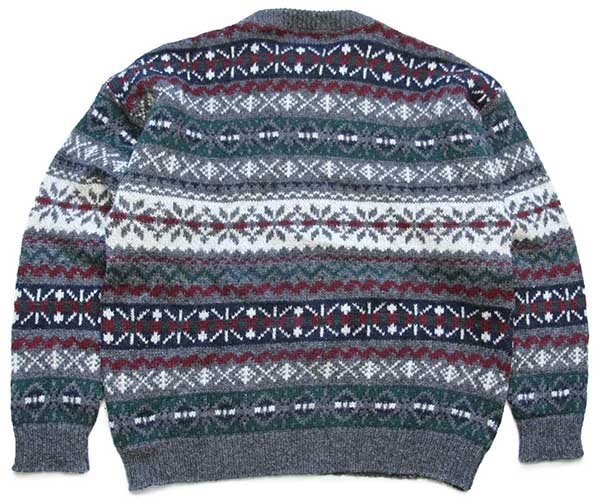 にゃーにゃknit90s ウール 肉厚 ノルディックニット セーター  メンズ L