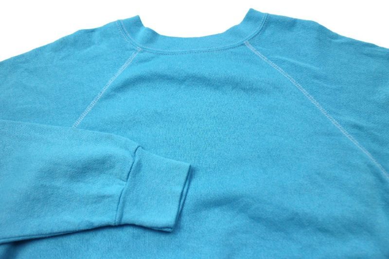 80s USA製 Tultex 無地 スウェット 後染め 水色 L☆ブランク