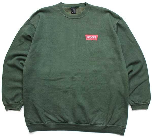 80s USA製 Levi'sリーバイス ロゴ スウェット オリーブ XL