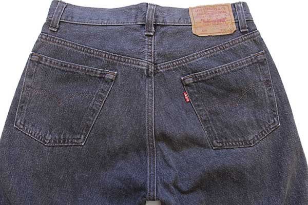 80s USA製 Levi'sリーバイス 501 先染め ブラック デニムパンツ w30