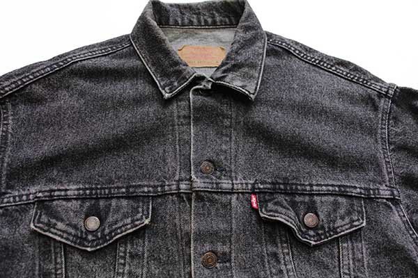 80s USA製 Levi'sリーバイス 70507 先染め ブラック デニムジャケット ...