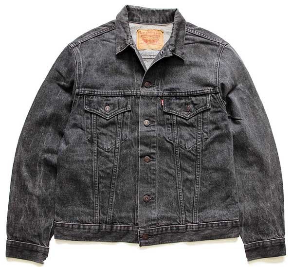 80s カナダ製 Levi'sリーバイス 75505 先染め ブラック デニムジャケット 42