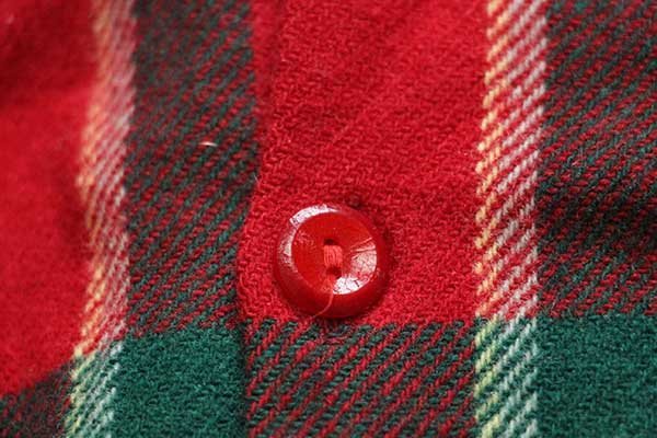 40s Drayton チェック ウール オープンカラーシャツ M - Sixpacjoe Web
