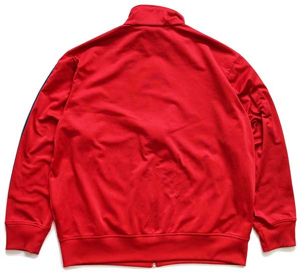 adidasアディダス トレフォイル ロゴ刺繍 トラックジャケット 濃赤×紺 
