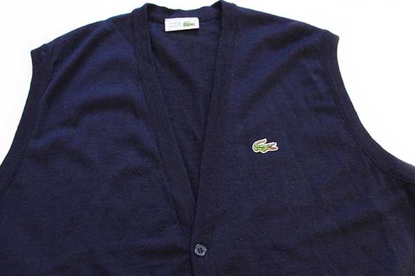 70s フランス製 CHEMISE LACOSTE ラコステ ワンポイント ウールニット