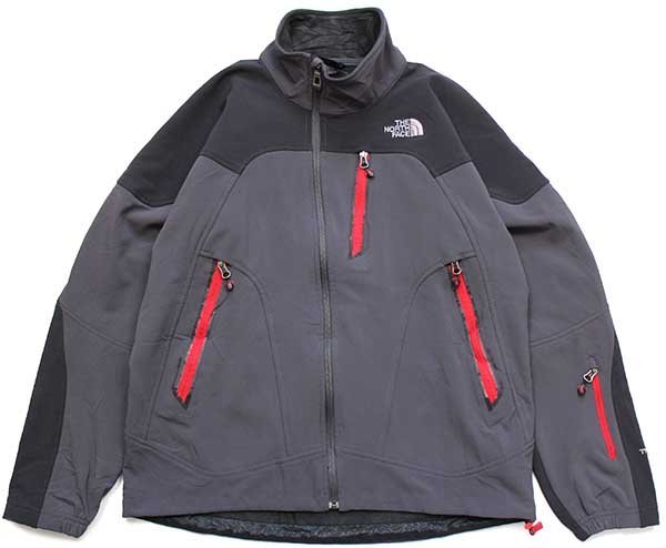 00s THE NORTH FACEノースフェイス APEX ツートン 切り替え ストレッチ ソフトシェルジャケット グレー×黒 M