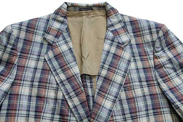 80s イタリア製 Marzotto マドラスチェック 2つボタン コットン