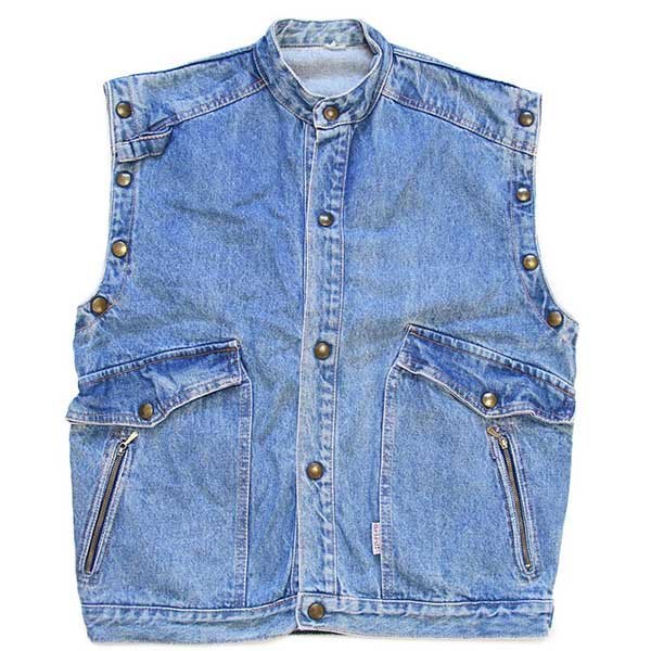 古着 60~80's Cutoff バンTパッチワークデニムジャケット ベスト