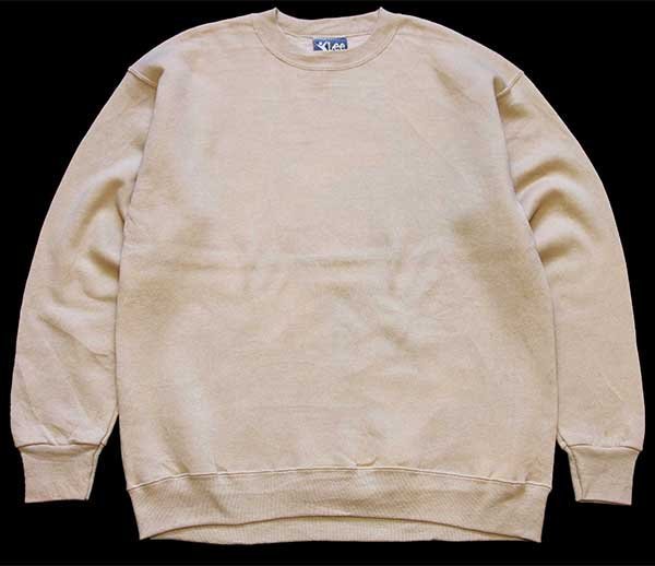 90s USA製 Leeリー 無地 スウェット ベージュ L☆ブランク