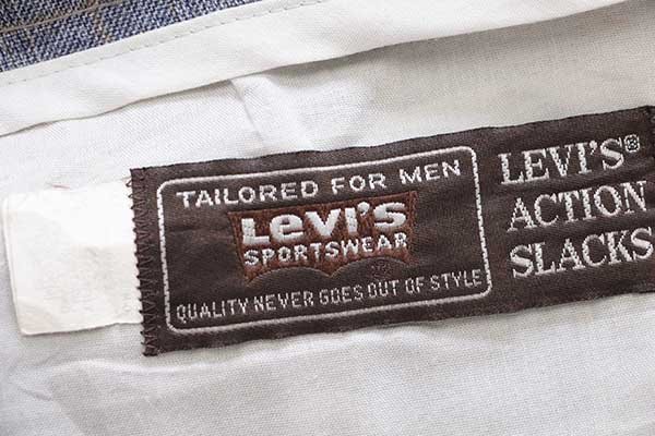 80s Levi'sリーバイス ACTION SLACKS グレンチェック スラックス