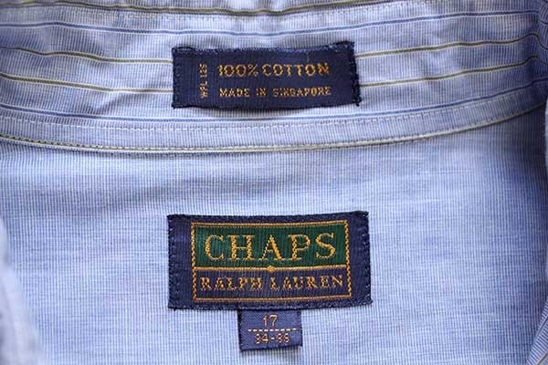90’s ラルフローレン CHAPS クレイジーパターンストライプ B.Dシャツ