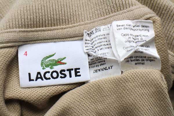 90s LACOSTEラコステ ワンポイント コットン 鹿の子 ポロシャツ