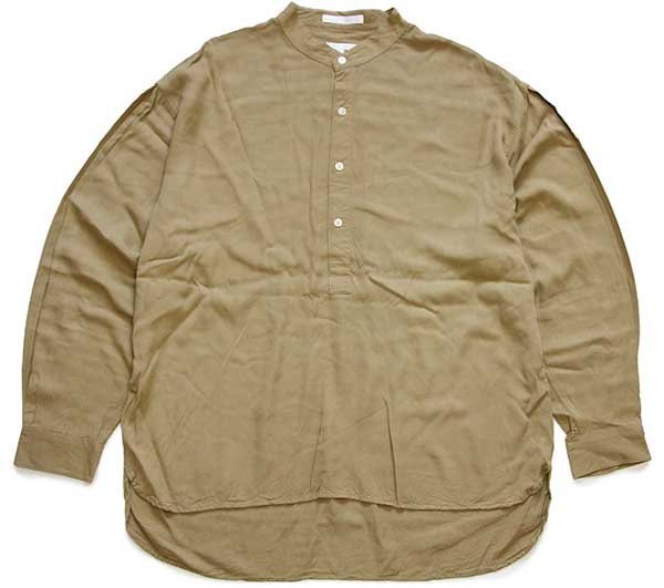 90s USA製 PERRY ELLIS 無地 バンドカラー プルオーバー