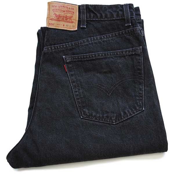 90s USA製 Levi'sリーバイス 550 ブラック デニムパンツ w40