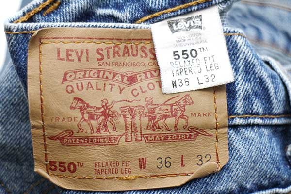90s USA製 Levi'sリーバイス 550 デニムパンツ ペンキ飛び w36