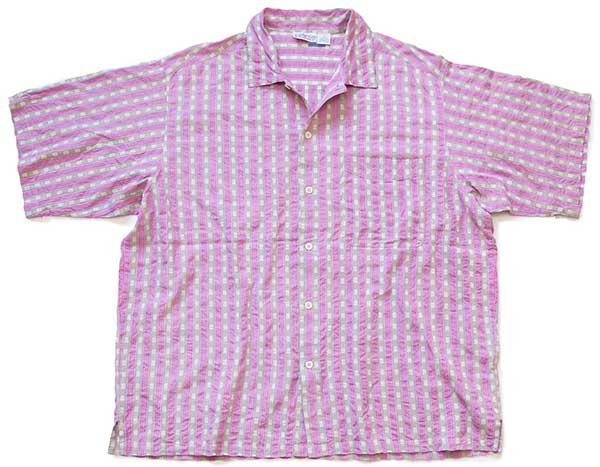 90s patagoniaパタゴニア 織り柄 ストライプ 半袖 コットンシャツ